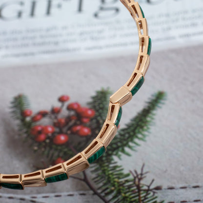 [LUXORA]SERPENTI BRACELET PINK GOLD MALACHITE