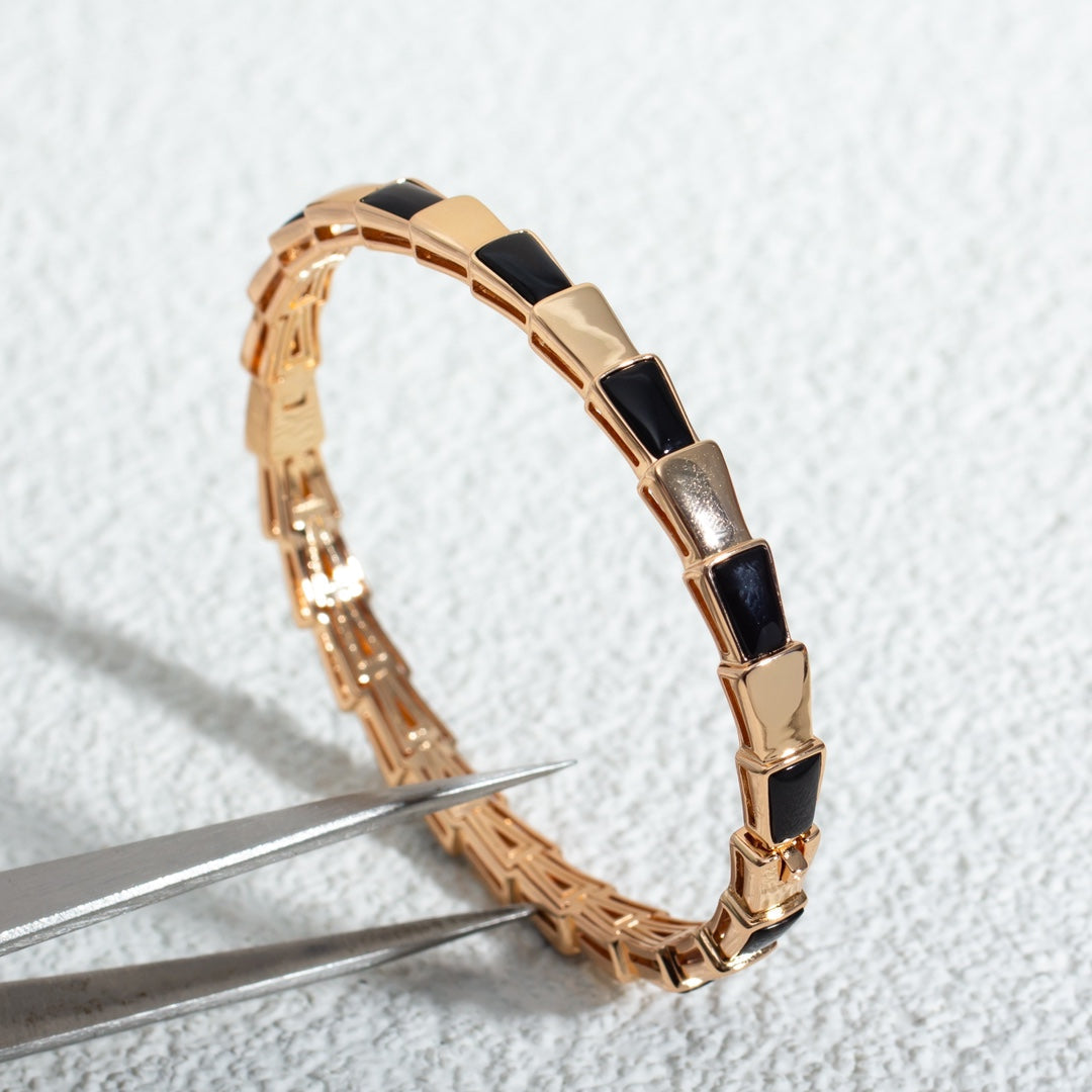 [LUXORA]SERPENTI BRACELET PINK GOLD ONYX