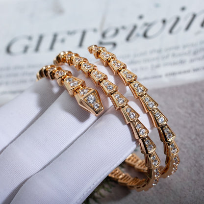 [LUXORA]SERPENTI BRACELET PINK GOLD DIAMOND DOUBLE ROW