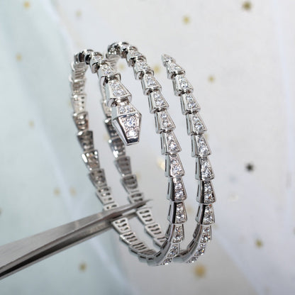 [LUXORA]SERPENTI BRACELET SILVER DIAMOND DOUBLE ROW