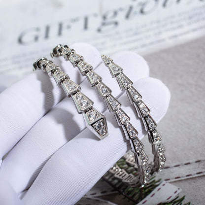 [LUXORA]SERPENTI BRACELET SILVER DIAMOND DOUBLE ROW