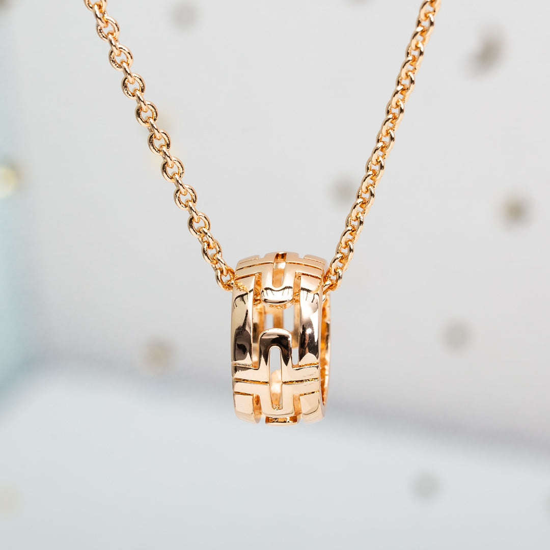 [LUXORA]PARENTESI NECKLACE PINK GOLD