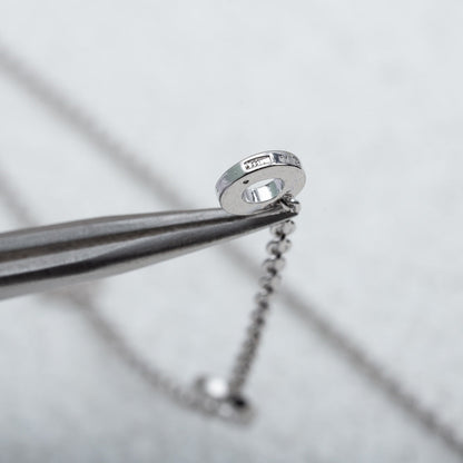 [LUXORA]PARENTESI NECKLACE SILVER DIAMOND