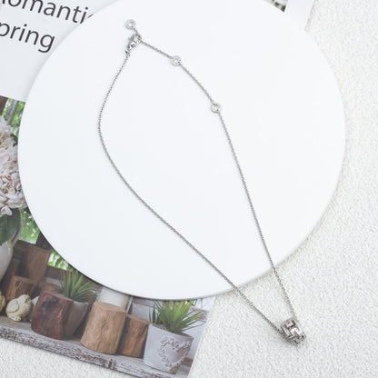 [LUXORA]PARENTESI NECKLACE SILVER DIAMOND