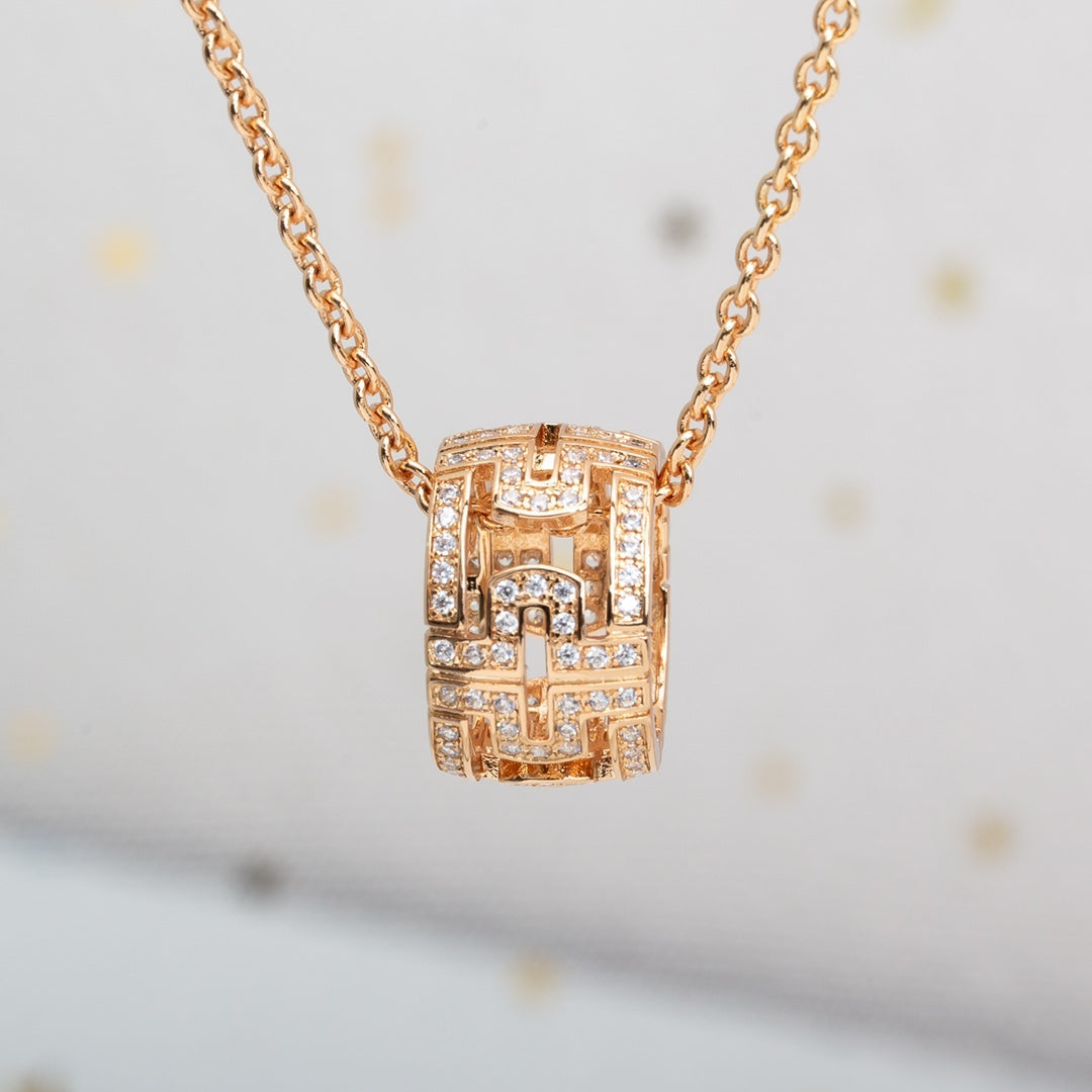 [LUXORA]PARENTESI NECKLACE PINK GOLD DIAMOND