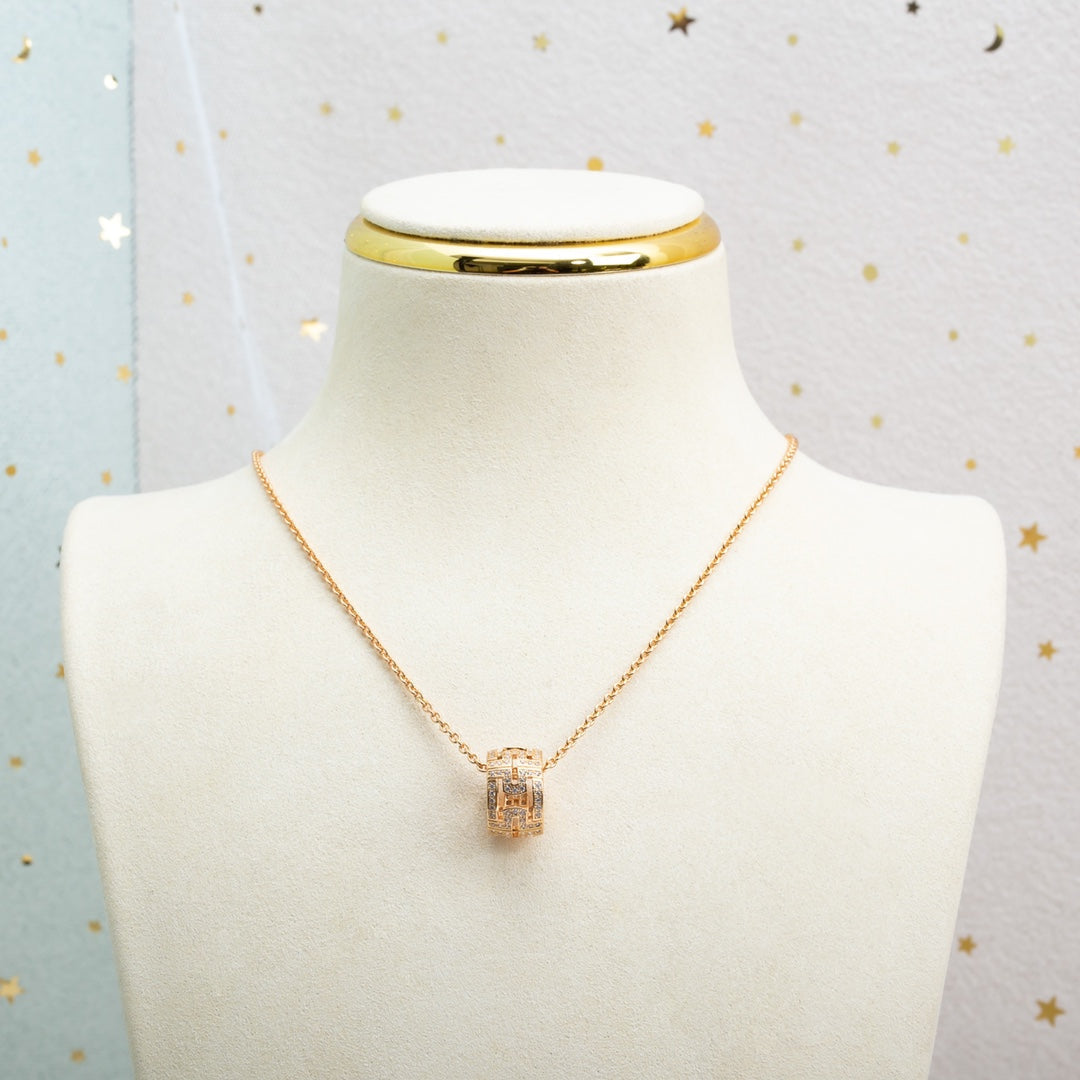 [LUXORA]PARENTESI NECKLACE PINK GOLD DIAMOND