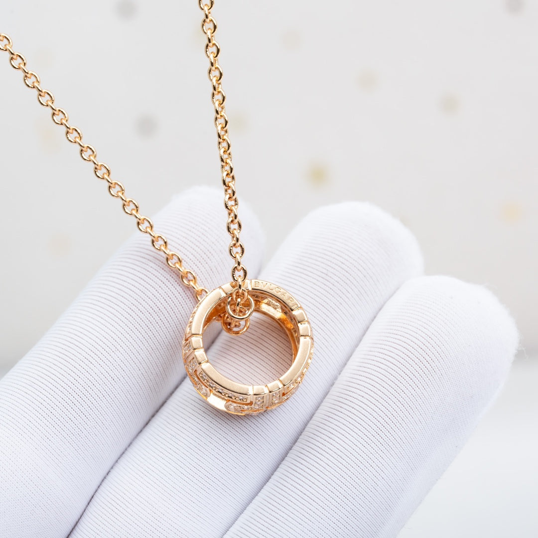 [LUXORA]PARENTESI NECKLACE PINK GOLD DIAMOND
