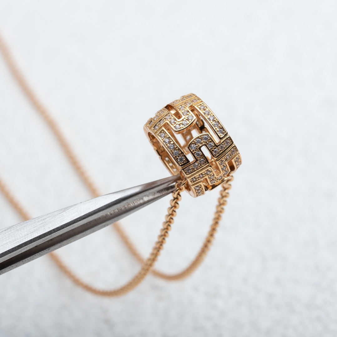 [LUXORA]PARENTESI NECKLACE PINK GOLD DIAMOND