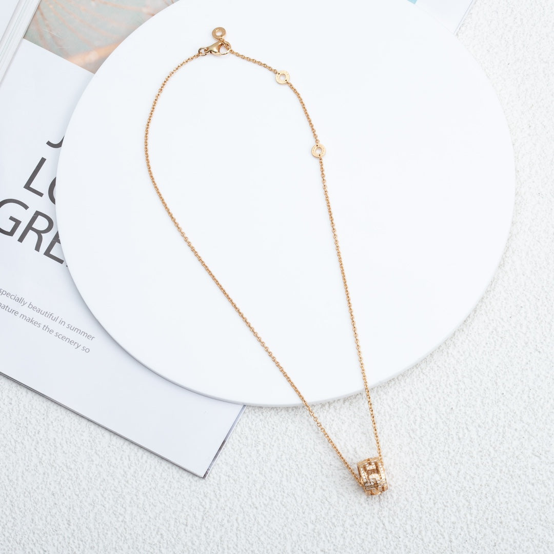 [LUXORA]PARENTESI NECKLACE PINK GOLD DIAMOND