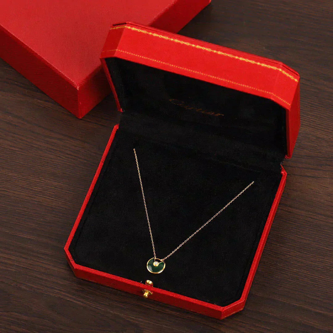 [LUXORA]AMULETTE GOLD MALACHITE NECKLACE