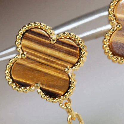 [LUXORA]CLOVER  2 MOTIF  TIGER EYE CARNELIAN EARRINGS