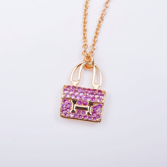 [LUXORA]CONSTANCE PEDANT PURPLE DIAMOND NECKLACE
