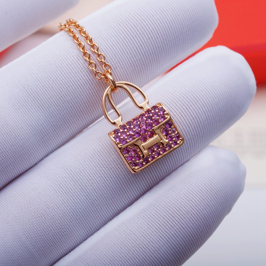 [LUXORA]CONSTANCE PEDANT PURPLE DIAMOND NECKLACE