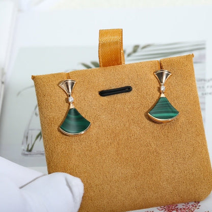 [LUXORA]DREAM MALACHITE PINK GOLD EARRINGS