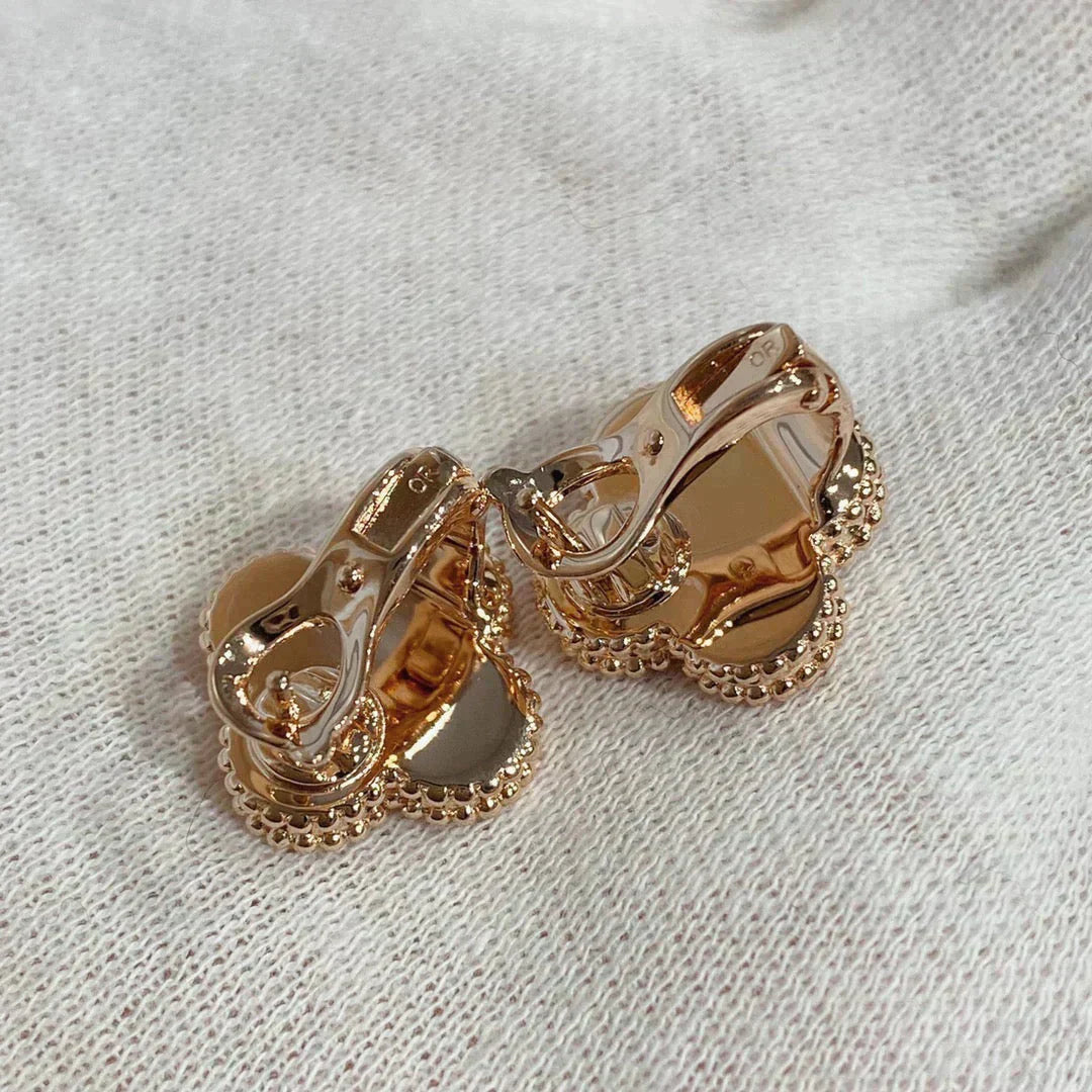 [LUXORA]CLOVER MEDIUM 1 MOTIFS CARNELIAN  DIAMOND earrings