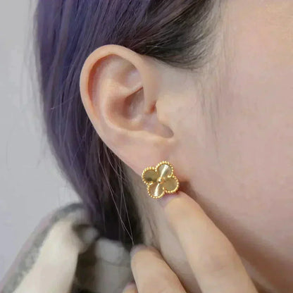 [LUXORA]CLOVER MEDIUM 1 MOTIFS LASER EARRINGS