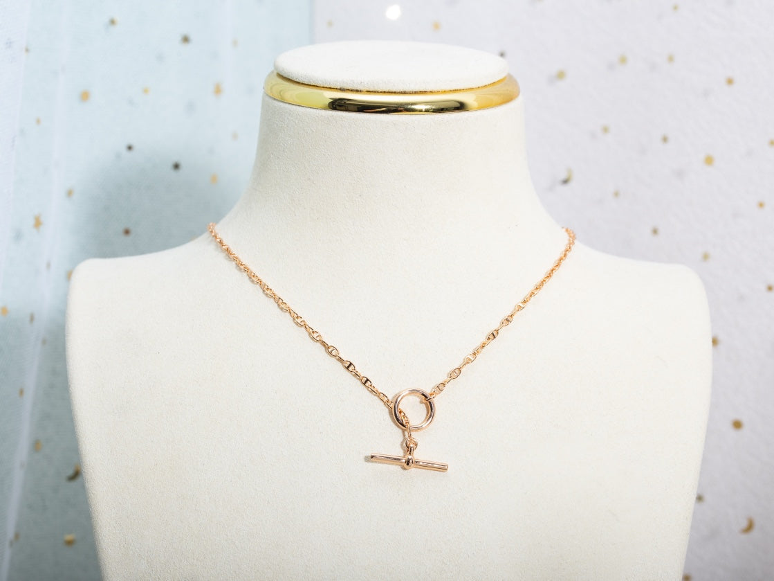 [LUXORA]ECHAPPEE NECKLACE PINK GOLD