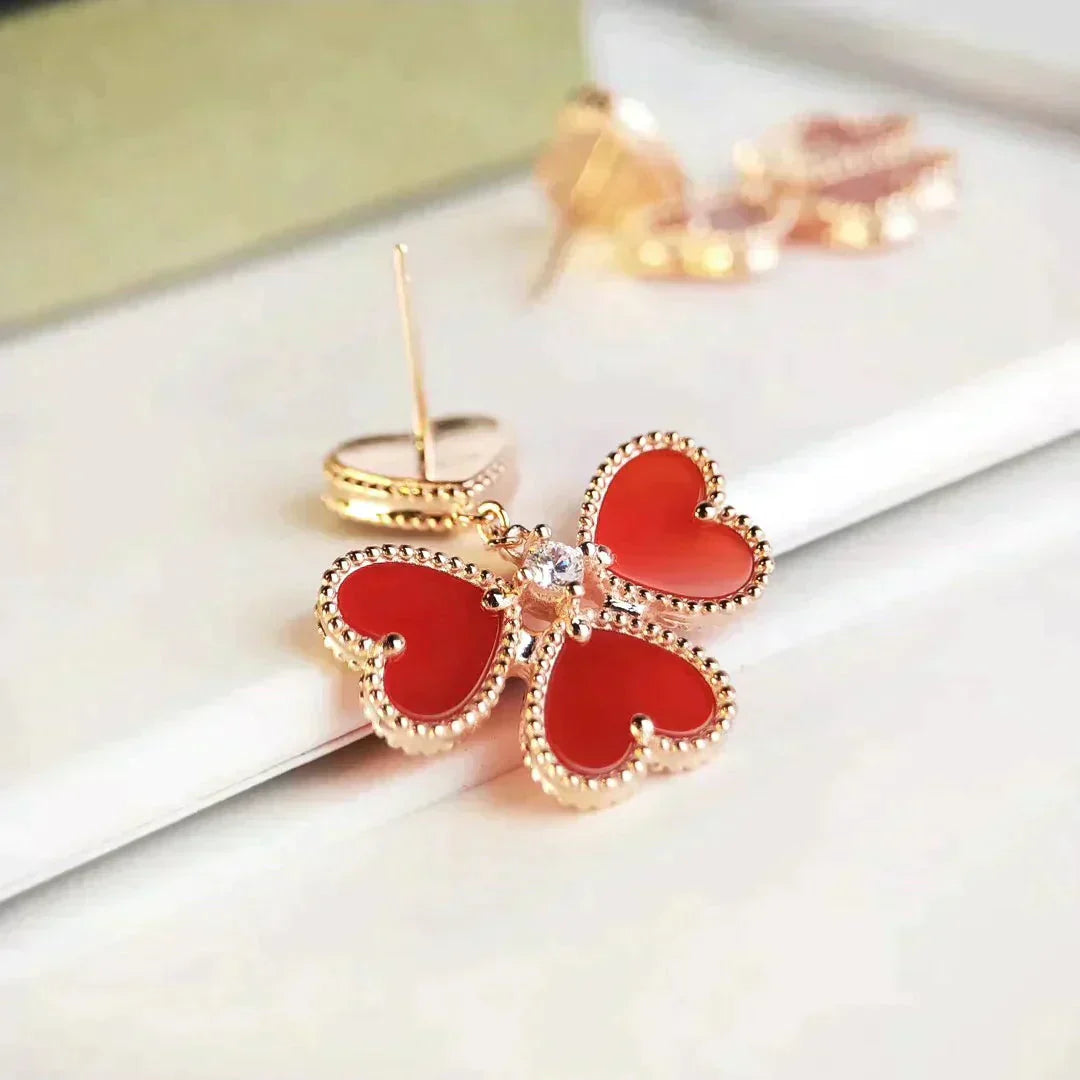 [LUXORA]SWEET CLOVER CARNELIAN EARRINGS