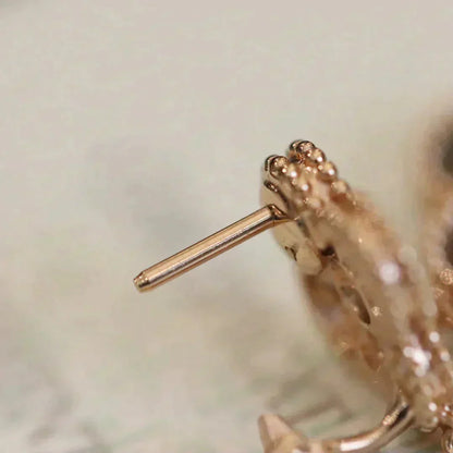 [LUXORA]CLOVER MEDIUM 1 MOTIFS FUll DIAMOND EARRINGS