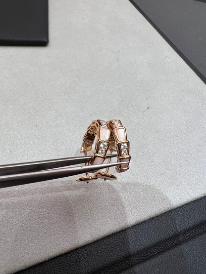 [LUXORA]SERPENTI MOP PINK GOLD EARRINGS
