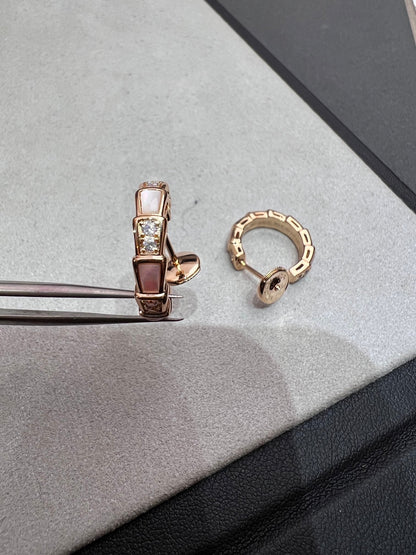 [LUXORA]SERPENTI MOP PINK GOLD EARRINGS