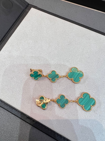 [LUXORA]CLOVER MALACHITE 3 MOTIFS GOLD