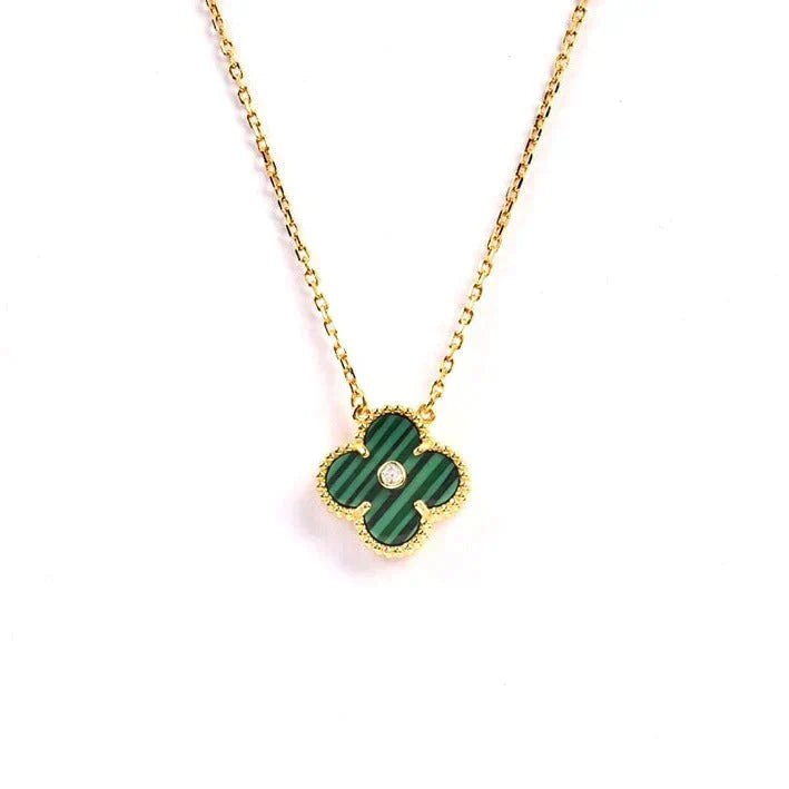 [LUXORA]CLOVER 15MM DIAMOND TURQUOISE NECKLACE
