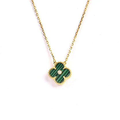 [LUXORA]CLOVER 15MM DIAMOND TURQUOISE NECKLACE