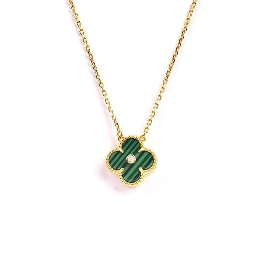 [LUXORA]CLOVER 15MM DIAMOND TURQUOISE NECKLACE