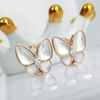 [LUXORA]BUTTERFLY MOP DIAMOND EARRINGS