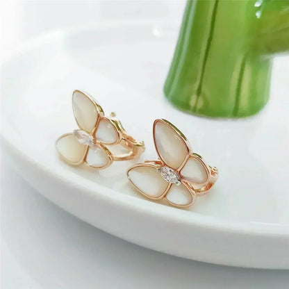 [LUXORA]BUTTERFLY MOP DIAMOND EARRINGS