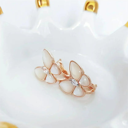 [LUXORA]BUTTERFLY MOP DIAMOND EARRINGS