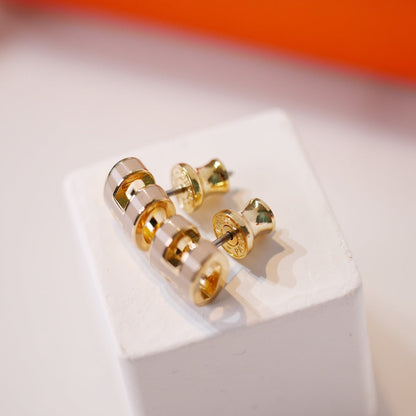 [LUXORA]MINI POP H GOLD EARRINGS GREY