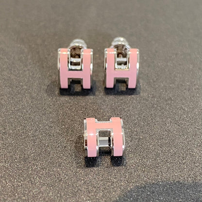 [LUXORA]MINI POP H SILVER EARRINGS PINK