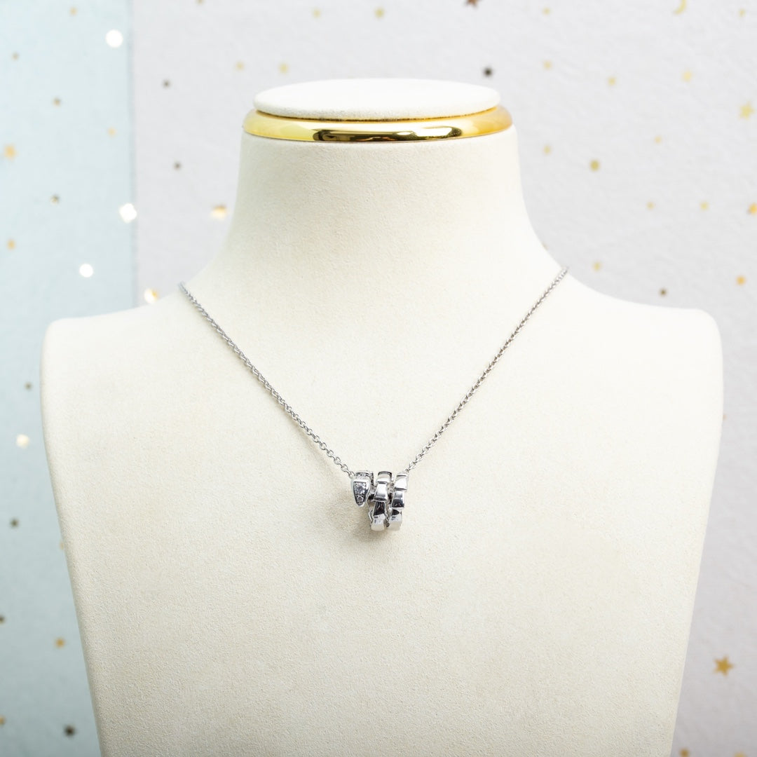 [LUXORA]SERPENTI SILVER NECKLACE DIAMOND