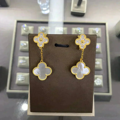 [LUXORA]CLOVER  2 MOTIFS  DIAMOND  EARRINGS (MULTIPLE CHOICESç´