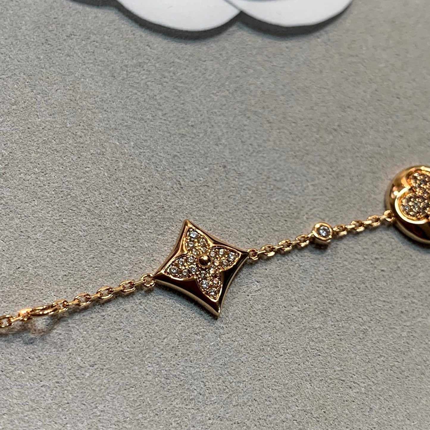 [LUXORA]STAR AND SUN 4 MOTIFS GOLD DIAMONDS BRACELET
