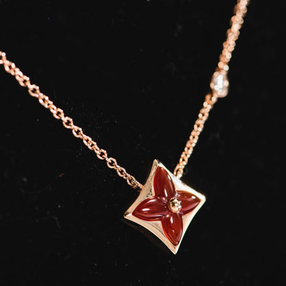 [LUXORA]STAR NECKLACE PINK GOLD 1 DIAMOND