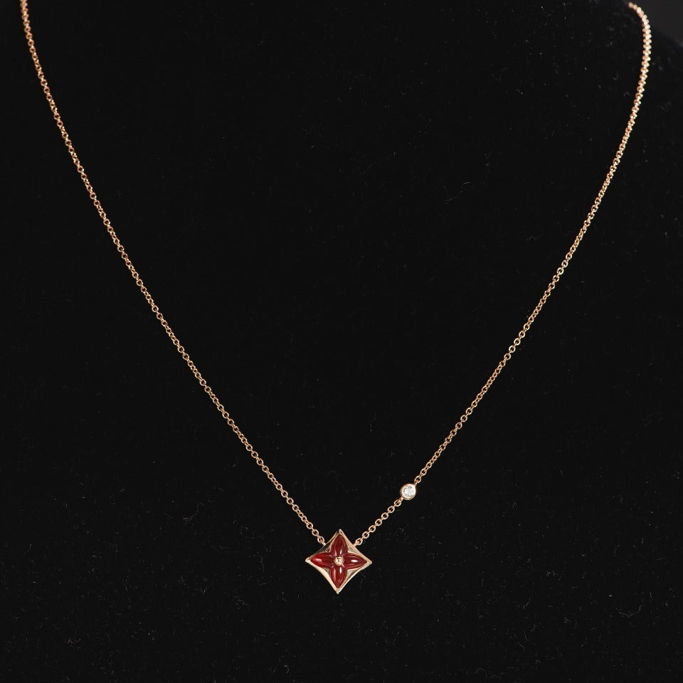 [LUXORA]STAR NECKLACE PINK GOLD 1 DIAMOND