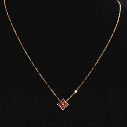 [LUXORA]STAR NECKLACE PINK GOLD 1 DIAMOND