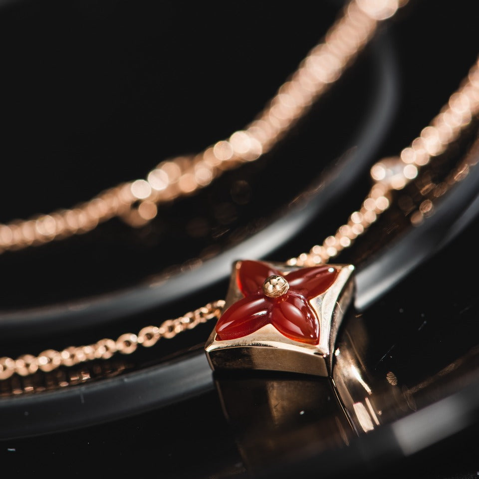 [LUXORA]STAR NECKLACE PINK GOLD 1 DIAMOND