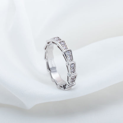 [LUXORA]SERPENTI RING SILVER DIAMOND PAVED 3MM