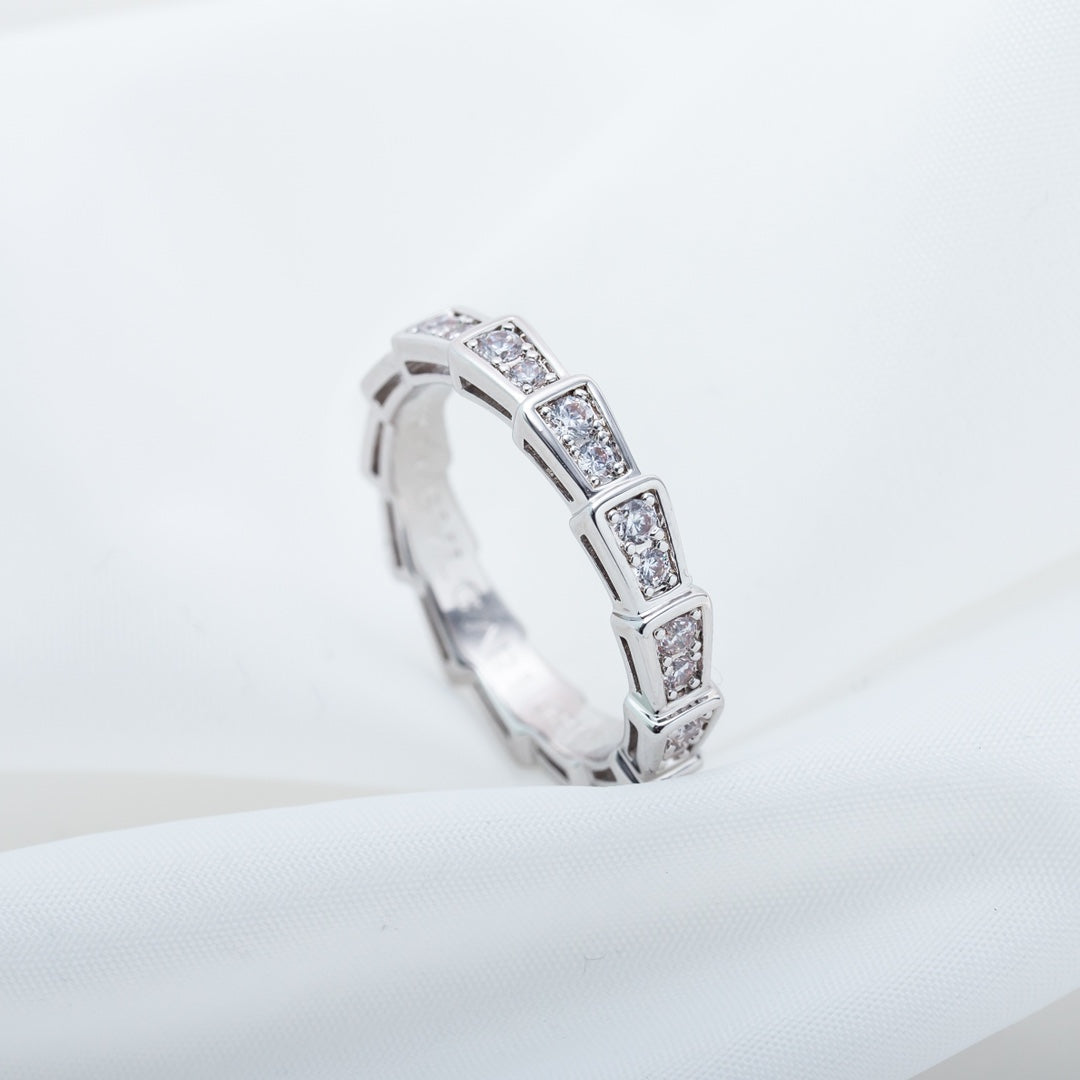 [LUXORA]SERPENTI RING SILVER DIAMOND PAVED 3MM