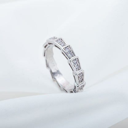 [LUXORA]SERPENTI RING SILVER DIAMOND PAVED 3MM