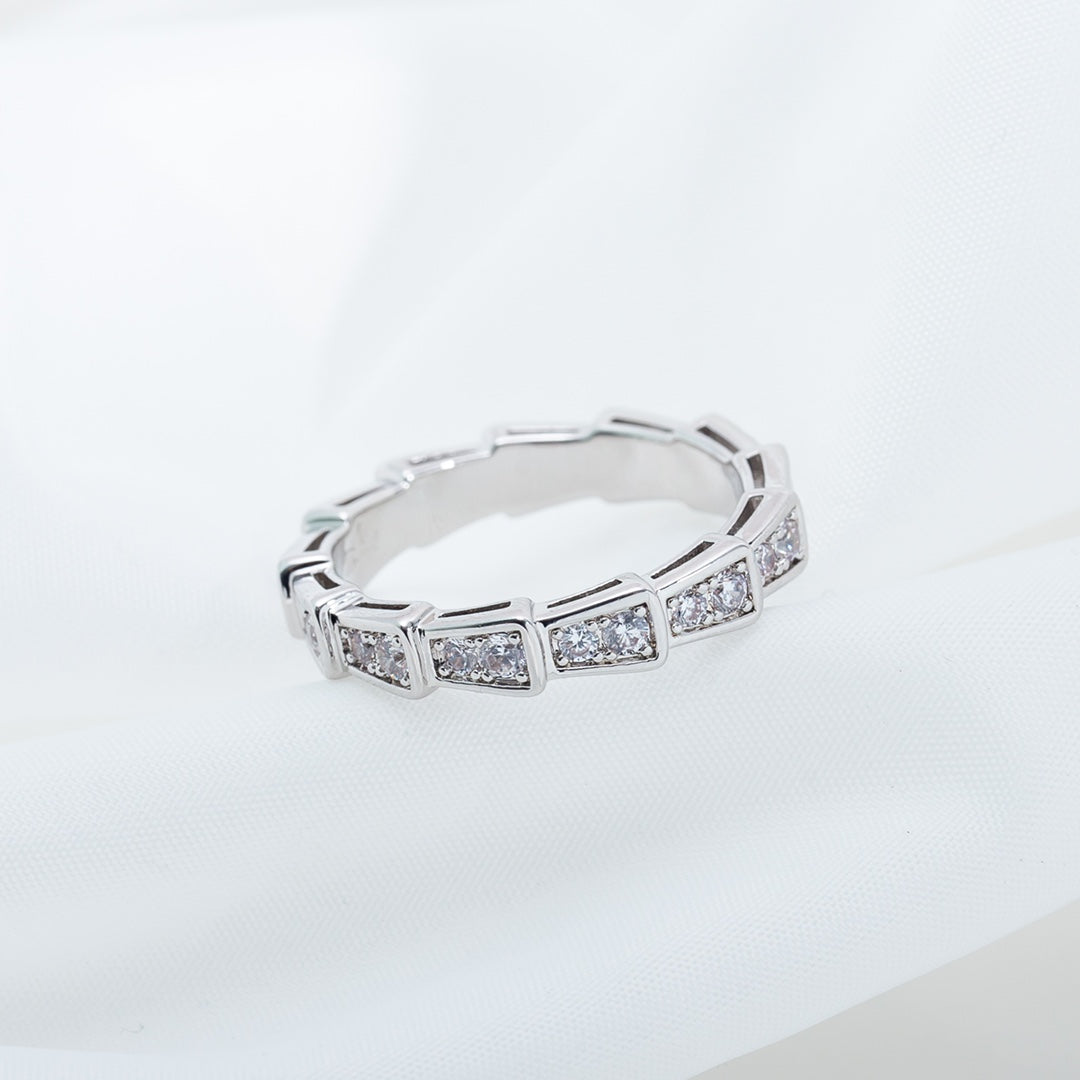 [LUXORA]SERPENTI RING SILVER DIAMOND PAVED 3MM