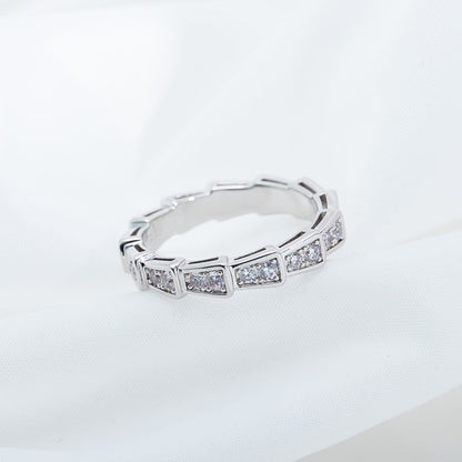 [LUXORA]SERPENTI RING SILVER DIAMOND PAVED 3MM
