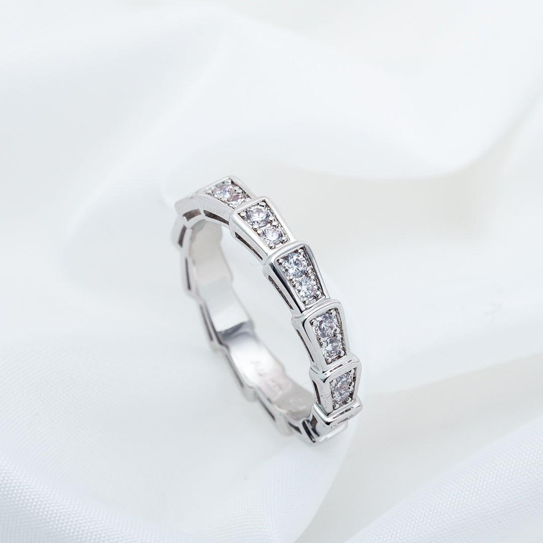 [LUXORA]SERPENTI RING SILVER DIAMOND PAVED 3MM
