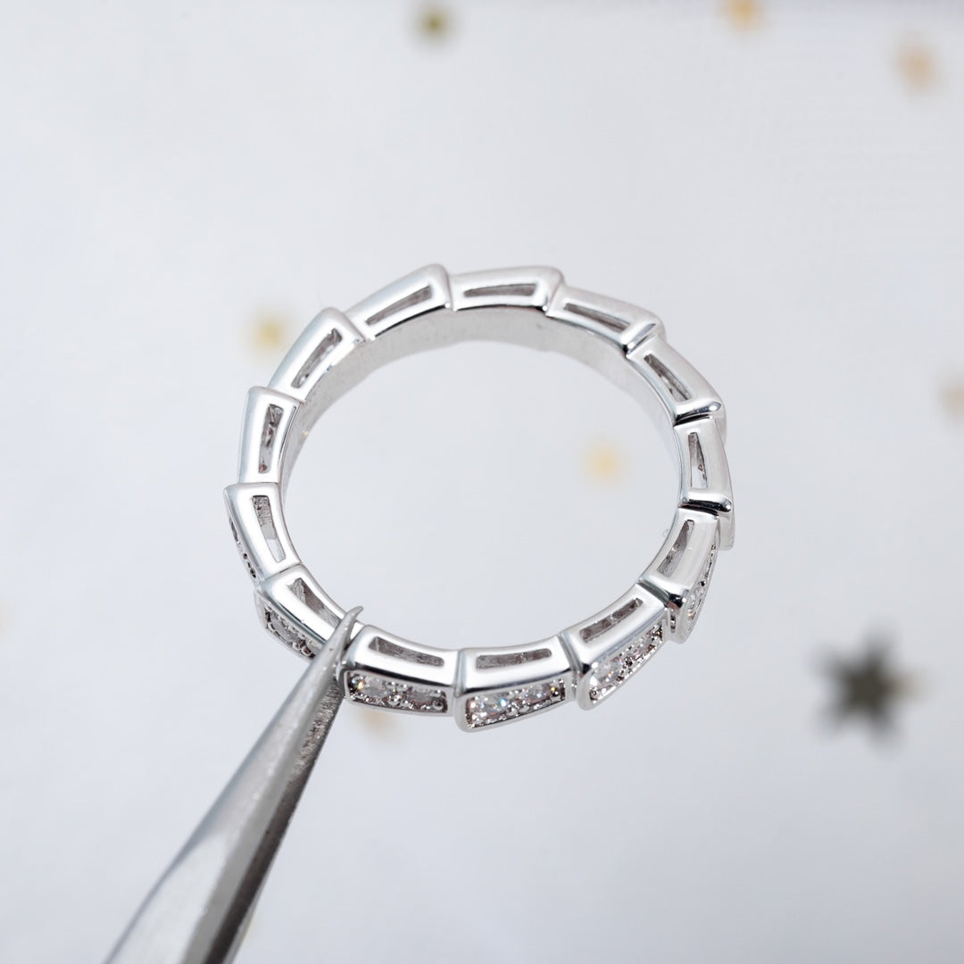 [LUXORA]SERPENTI RING SILVER DIAMOND PAVED 3MM