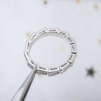 [LUXORA]SERPENTI RING SILVER DIAMOND PAVED 3MM
