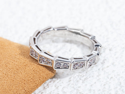 [LUXORA]SERPENTI RING SILVER DIAMOND PAVED 3MM